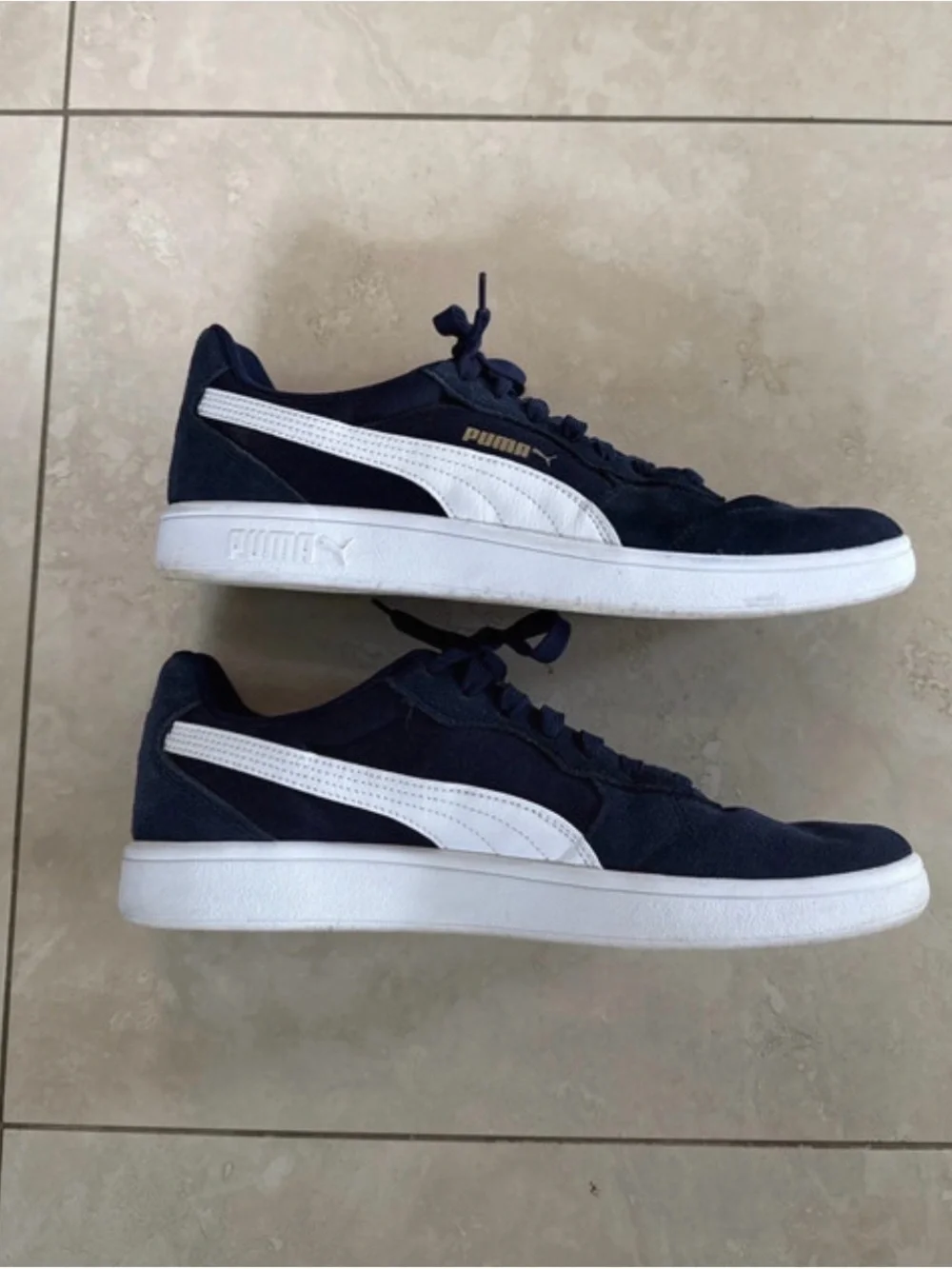 PUMA Men's Astro Play Navy Men’s Low-Top Sneakers with White Formstrip